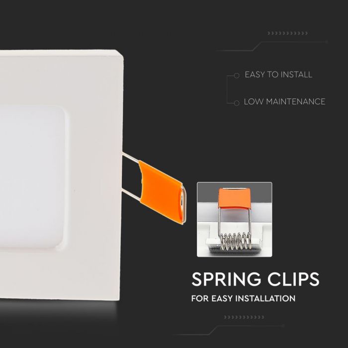 LED PREMIUM SQUARE DOWNLIGHT 3W 210lm WW 120° 84X12 (73)