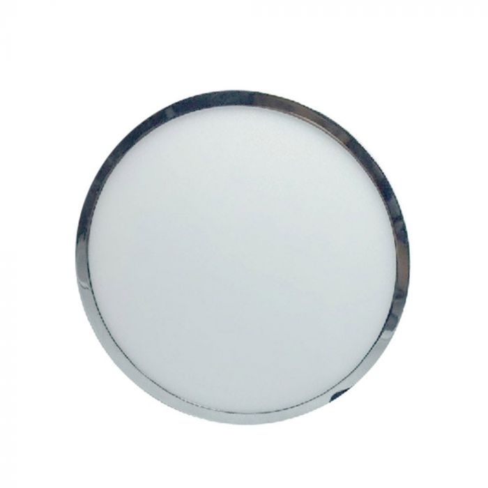12W LED Panel Surface Slim Chrome Round Natural White