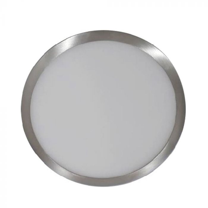 12W LED Panel Surface Slim Satin Nickel Round White