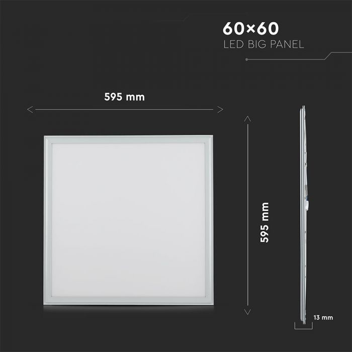 LED PANEL HIGH LUMENS 36W 4320lm DL 120° 595X595X13 A++