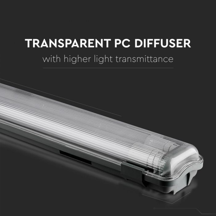LED TUBE FITTING 2X22W TUBES (INCLUDED) CW 4000lm 5FT 120° IP65