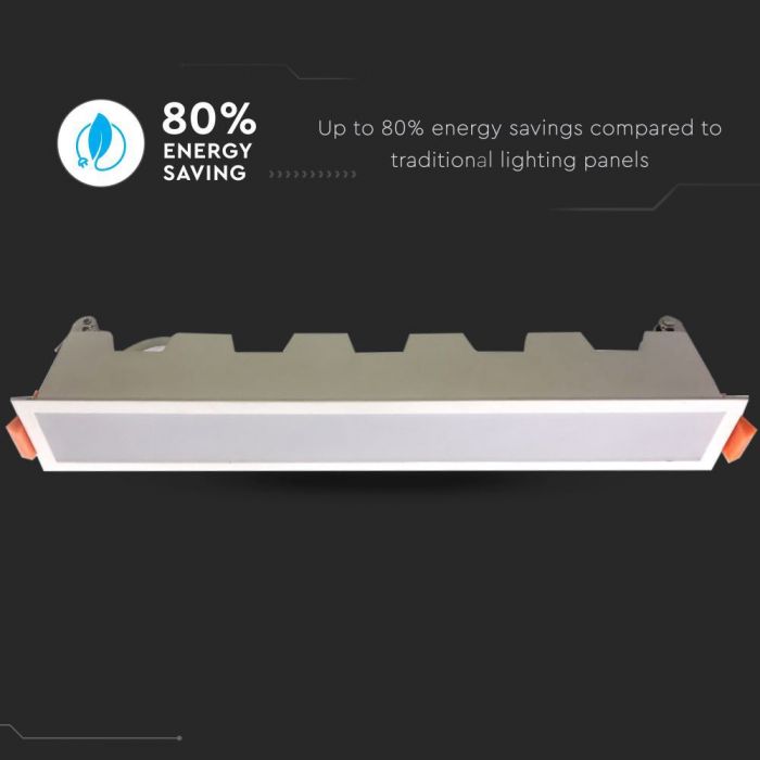LED LINEAR LIGHT 30W CW 2400lm 120° 430X45X65 (405X32) ALUMINIUM