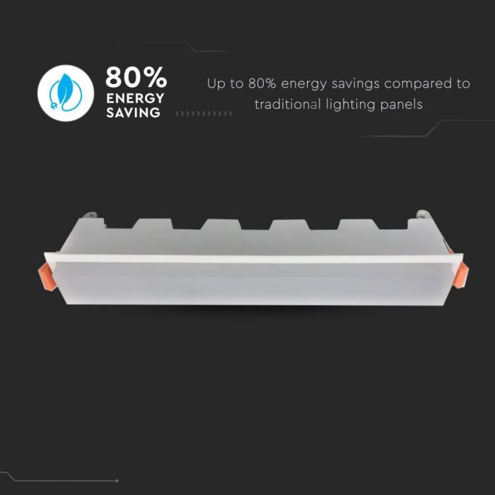 LED LINEAR LIGHT 30W CW 2100lm 120° 430X45X72 (405X32) ALUMINIUM