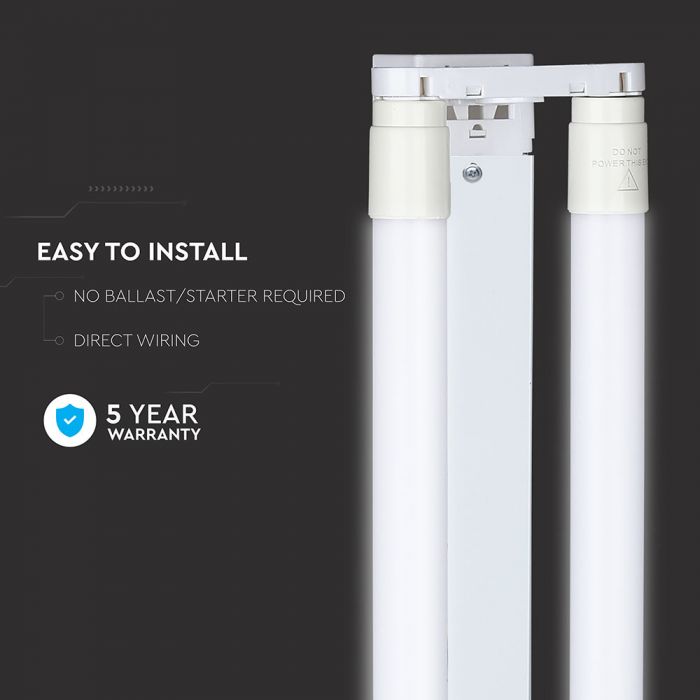LED TUBE FITTING 5FT TWIN + 2 X TUBE 22W CW 4000lm