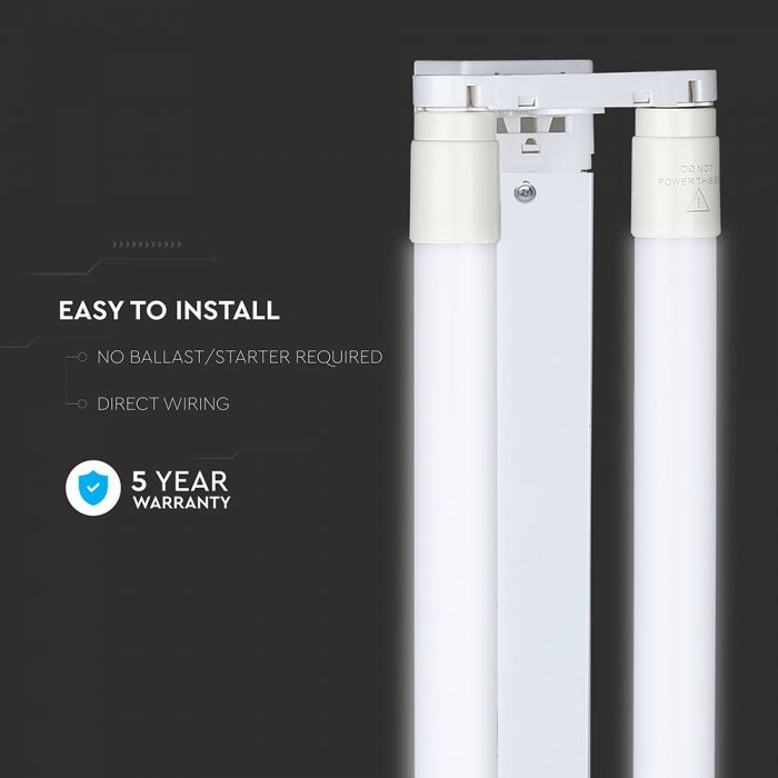 LED TUBE FITTING 4FT TWIN + 2 X TUBE 18W DL 3400lm