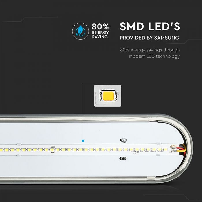 LED EMERGENCY TUBE  4FT 36W CW 2880lm 120° 1200X76X66 IP65