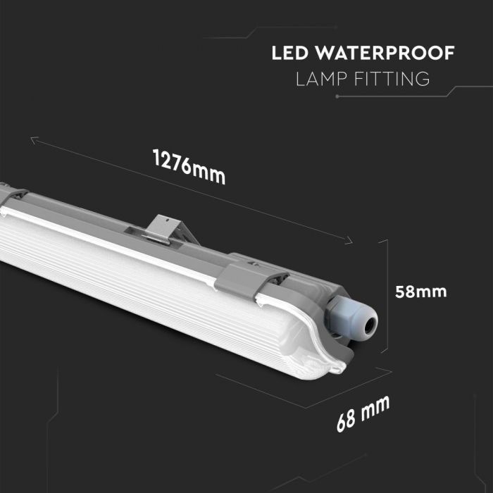 LED TUBE FITTING 1X9W TUBES (INCLUDED) DL 850lm 2FT 120° IP65