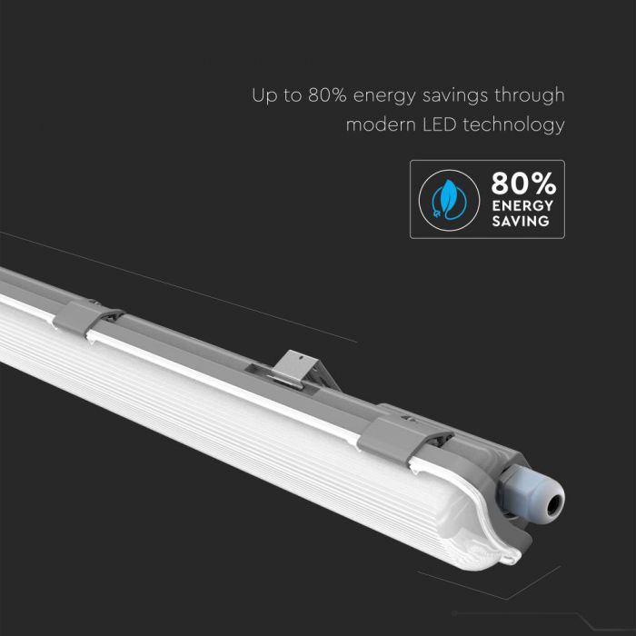 LED TUBE FITTING 1X9W TUBES (INCLUDED) DL 850lm 2FT 120° IP65