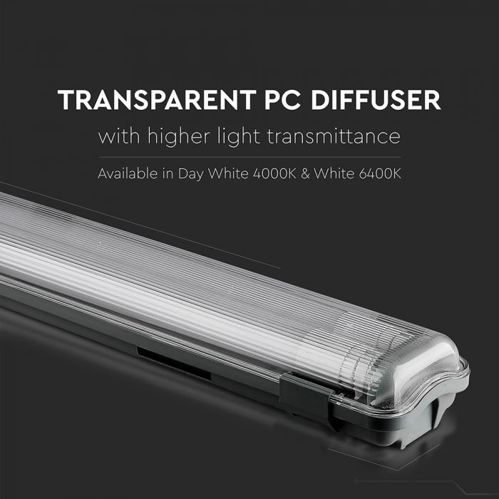 LED TUBE FITTING 2X9W TUBES (INCLUDED) CW 1700lm 2FT 120° IP65