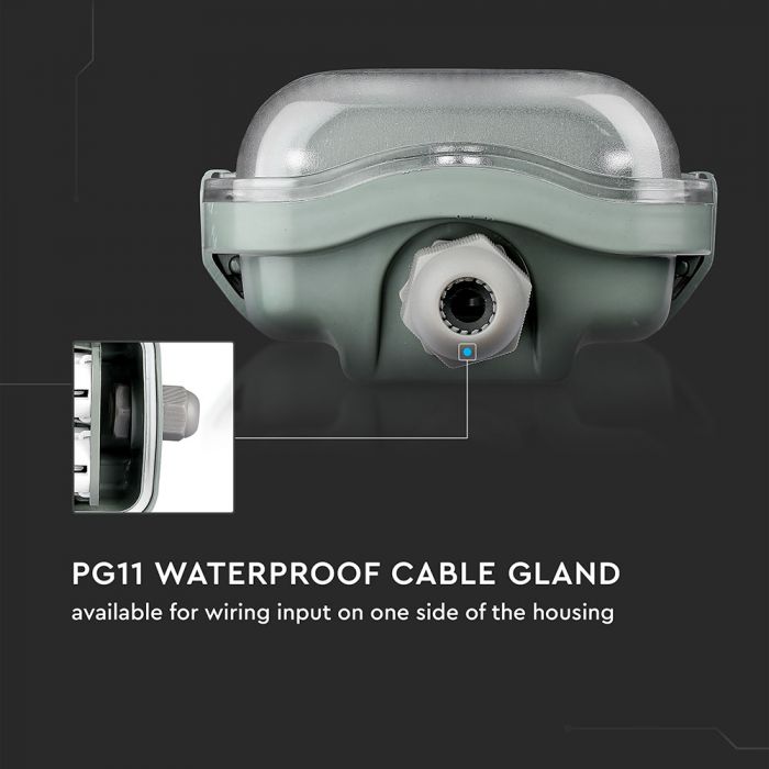 LED TUBE FITTING 2X9W TUBES (INCLUDED) CW 1700lm 2FT 120° IP65