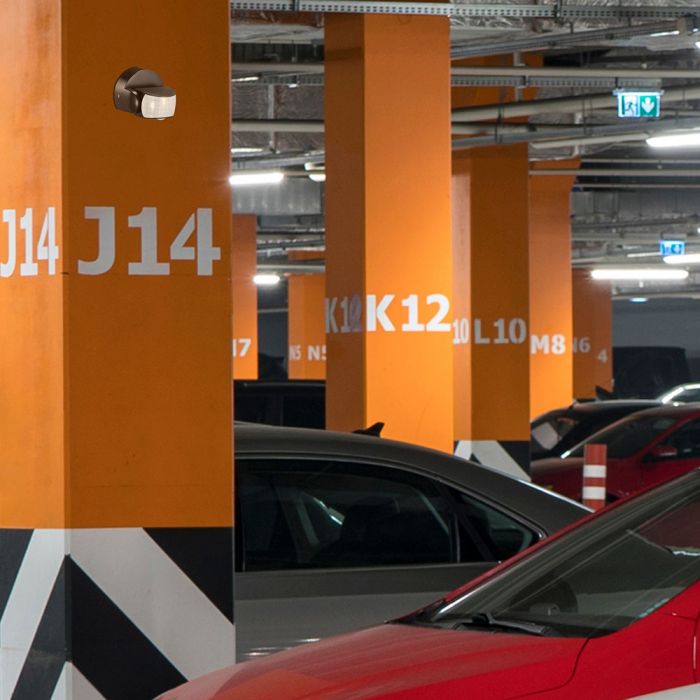 LED INFRARED MOTION SENSOR WALL 180° 12m IP65 Max. 600W BLACK