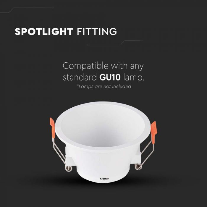 LED BRACKET GU10 ROUND WHITE PC 93X55 (85)