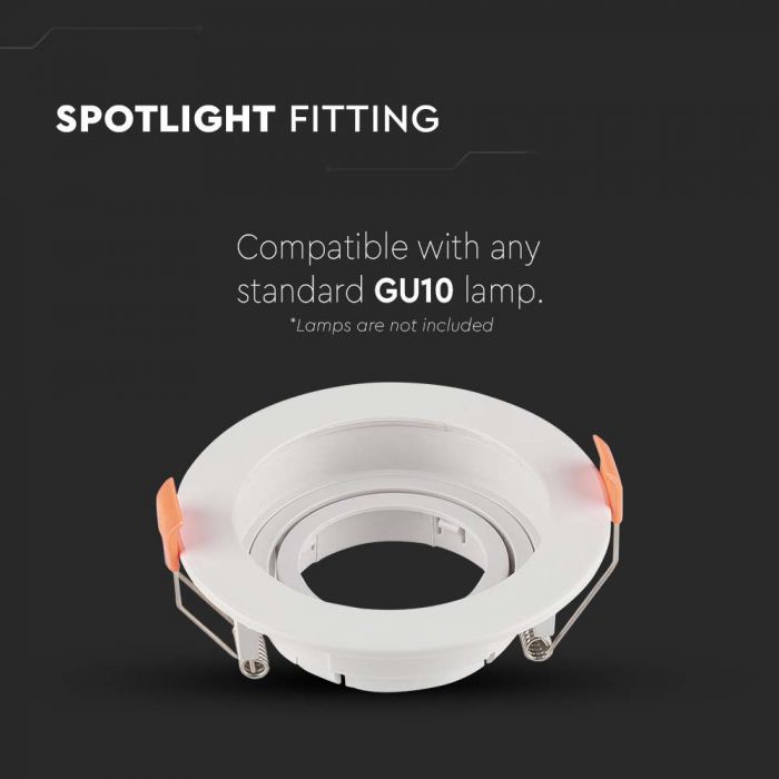LED BRACKET GU10 ROUND WHITE PC 102X42 (85) MOV