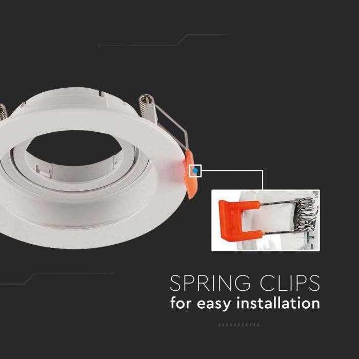 LED BRACKET GU10 ROUND WHITE PC 102X42 (85) MOV