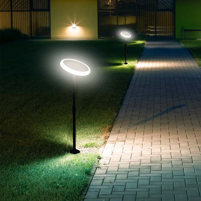 LED SOLAR GARDEN LIGHT WHITE+BLACK 3W DL 260lm 360° 148X800 IP65 (2PCS)