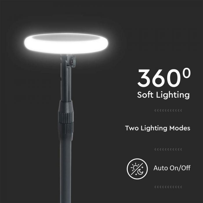LED SOLAR GARDEN LIGHT WHITE+BLACK 3W DL 260lm 360° 148X800 IP65 (2PCS)