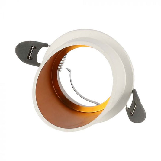 LED GU10 FITTING ROUND WHITE 68x72mm (61mm)