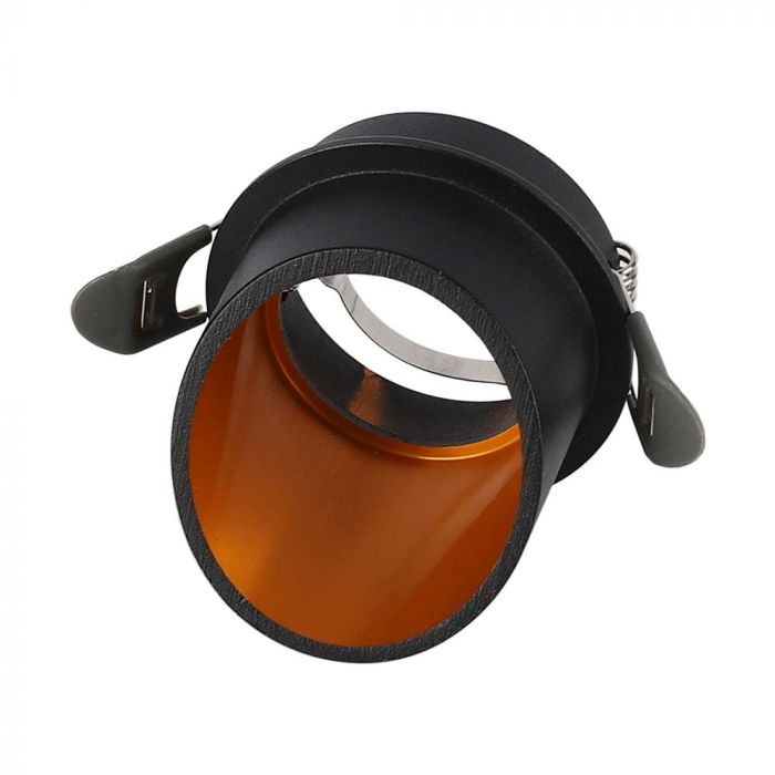 LED GU10 FITTING ROUND BLACK 68x72mm (61mm)