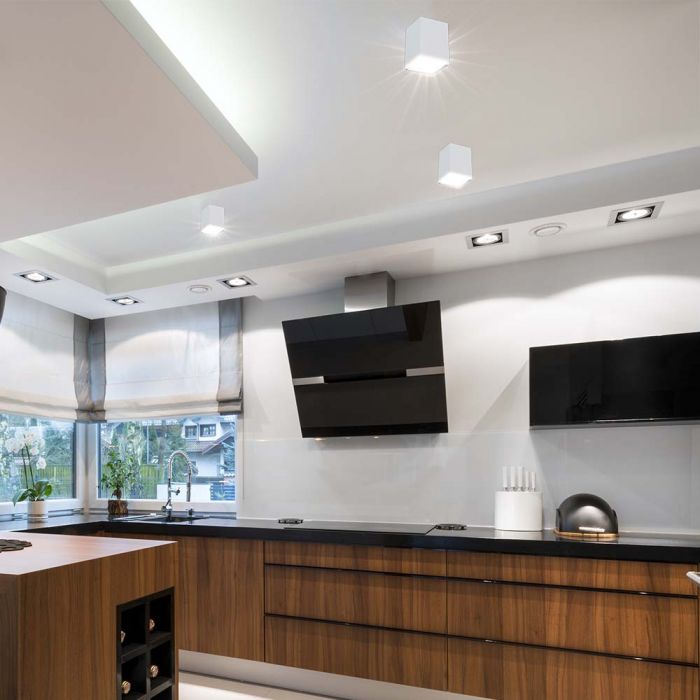 LED SURFACE MOUNTED GU10 FITTING SQUARE WHITE 100x100x120mm