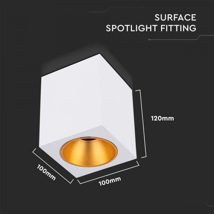 LED SURFACE MOUNTED GU10 FITTING SQUARE WHITE 100x100x120mm