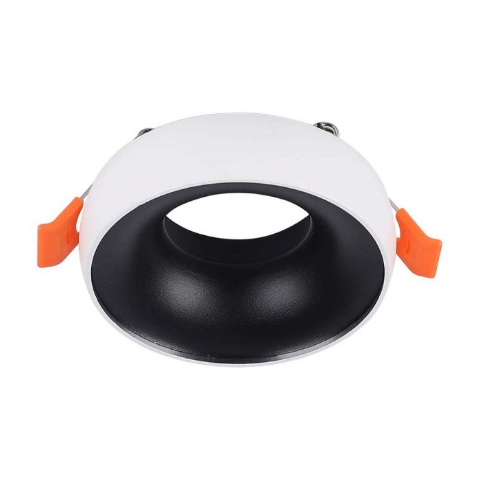 LED GU10 FITTING ROUND WHITE FRAME+BLACK REFLECTOR 92x53mm (60mm)