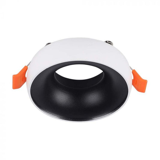 LED GU10 FITTING ROUND WHITE FRAME+BLACK REFLECTOR 92x53mm (60mm)