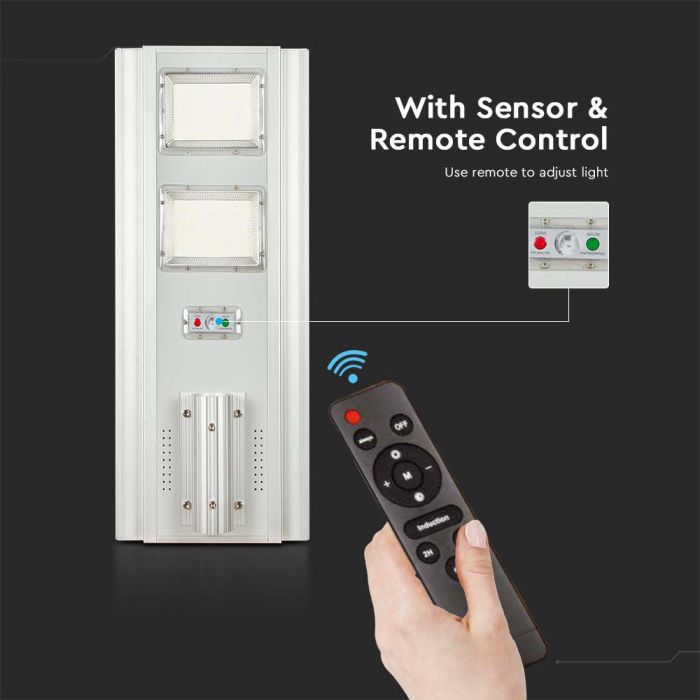 LED SOLAR STREET LIGHT WITH SENSOR CW 2300lm 120° 680x320x50 IP65