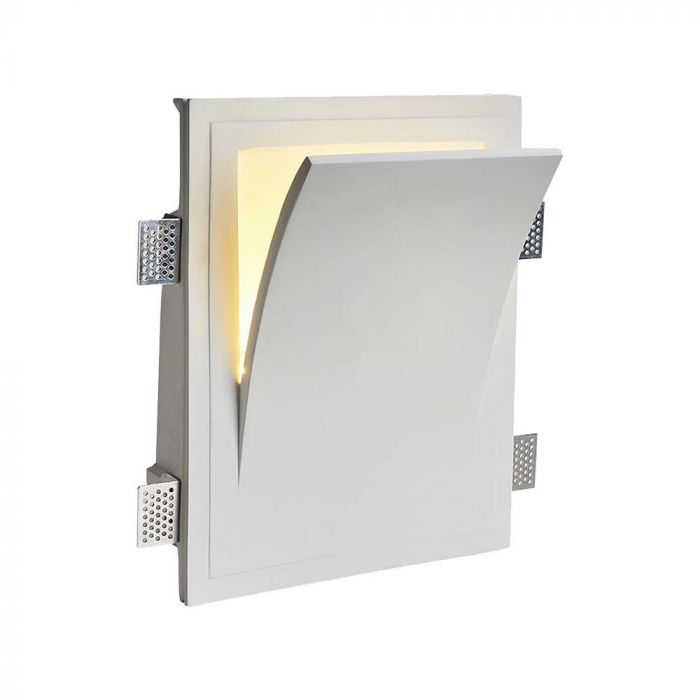 LED WALL FITTING E14 SQUARE WHITE GYPSUM 255x315x180 (260x320)