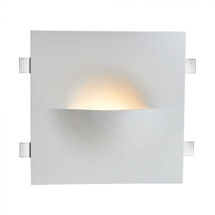 LED WALL FITTING G9 SQUARE WHITE GYPSUM 400x400x65 (405x405)