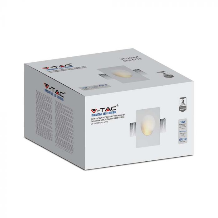 LED WALL FITTING GU10 ROUND WHITE GYPSUM 120x180x70 (185x125)