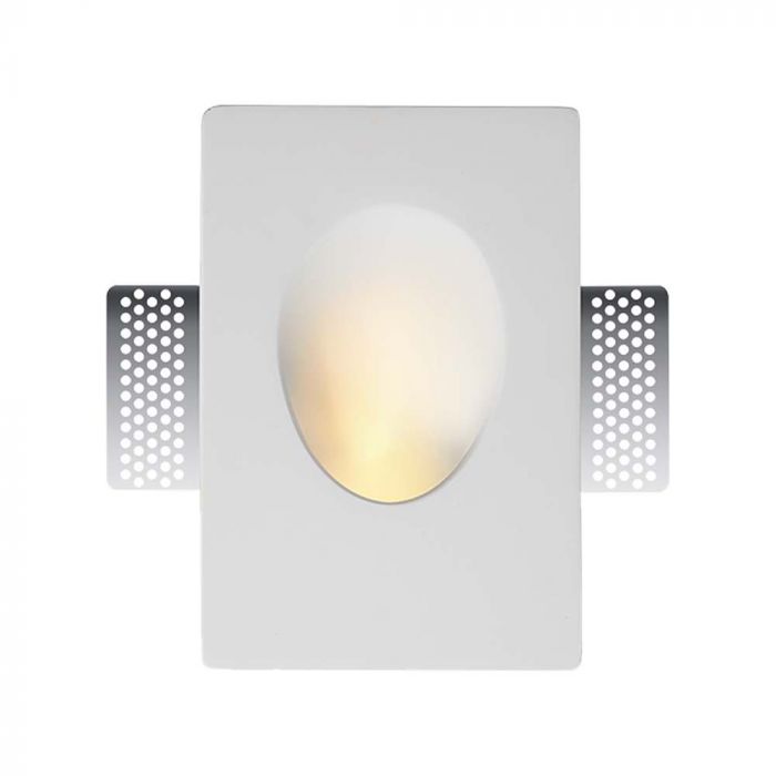 LED WALL FITTING GU10 ROUND WHITE GYPSUM 120x180x70 (185x125)