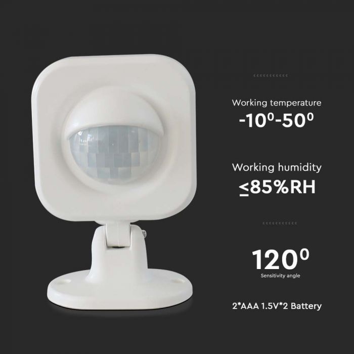 WIFI PIR SENSOR 2-8 Meters 120° 66.9x87.8x56.5mm WHITE
