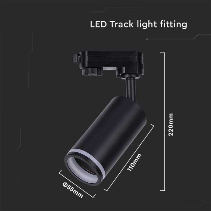 LED TRACK FITTING 1XGU10 BLACK