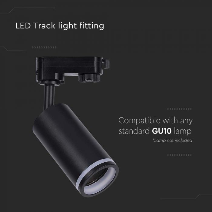 LED TRACK FITTING 1XGU10 BLACK
