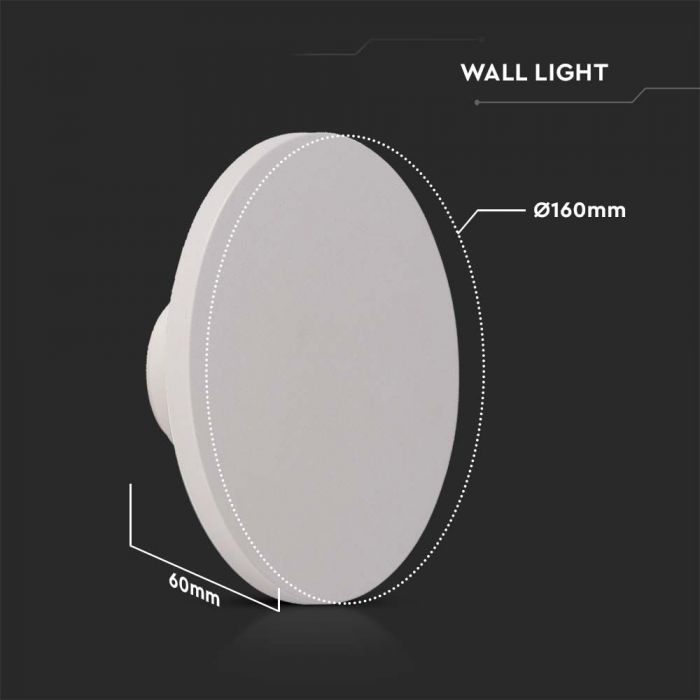 LED WALL/CEILING  BACKLIGHT 12W 1200lm WW 105° 160X60 IP65 WHITE