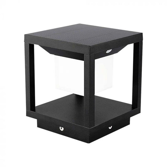 LED SOLAR PILLAR LIGHT WW 90lm120° 140x140x163mm IP65 BLACK
