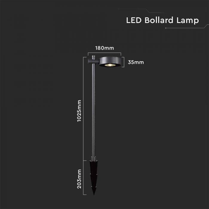 LED BOLLARD LIGHT 6W WW 520lm 24° 120X180X1025 CORTEN IP65