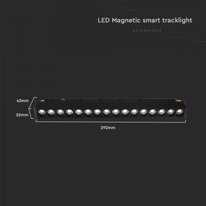 LED MAGNETIC SMART TRACKLIGHT 14W 3IN1 BLACK