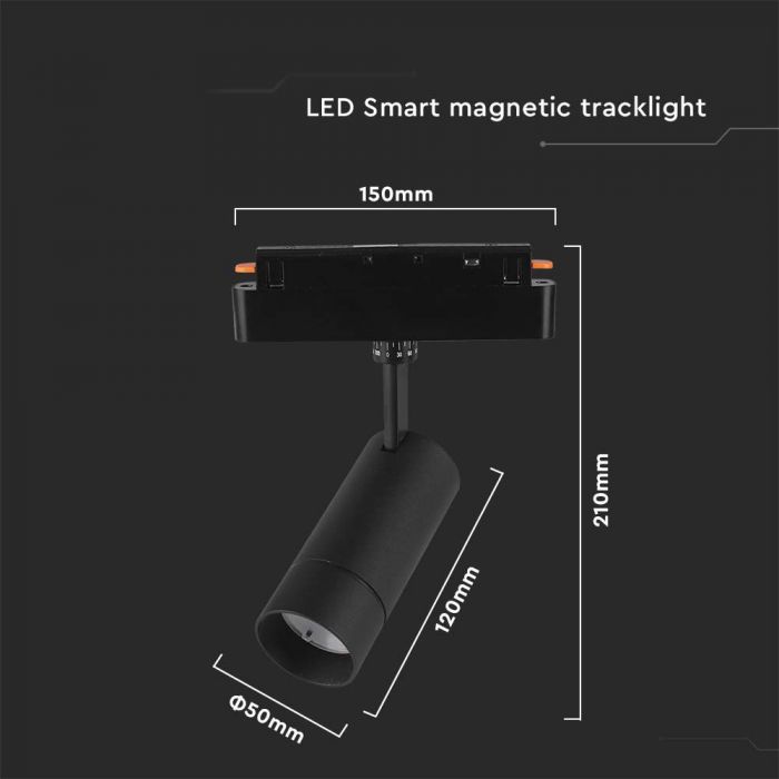 LED MAGNETIC SMART TRACKLIGHT 8W 3IN1 BLACK