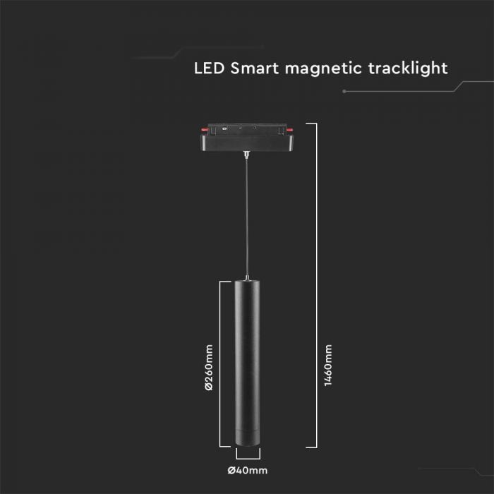 LED SMART PENDANT LIGHT 8W 3IN1 BLACK