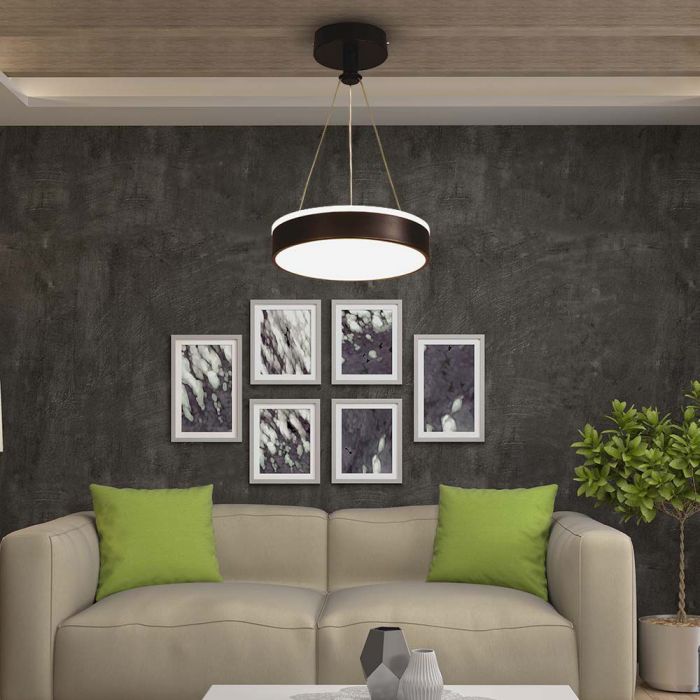 LED DESIGNER HANGING LIGHT 12W DL 1280lm 240x50mm BLACK
