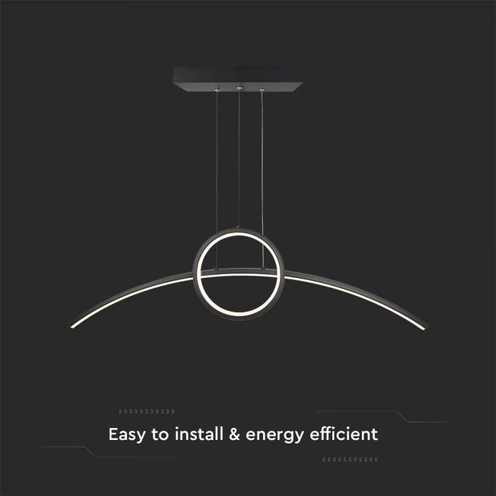 LED DESIGNER HANGING LIGHT 30W 3200 lm DL 890x250mm BLACK