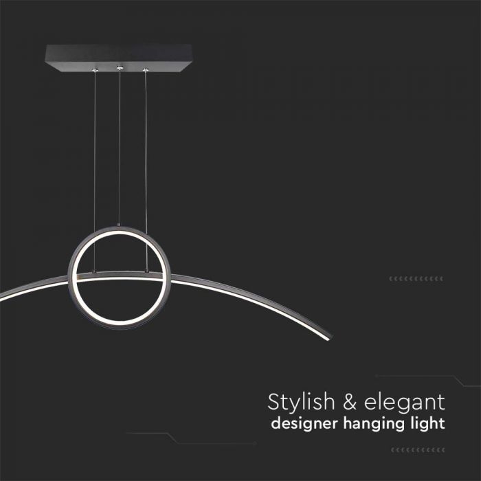 LED DESIGNER HANGING LIGHT 30W 3200 lm DL 890x250mm BLACK