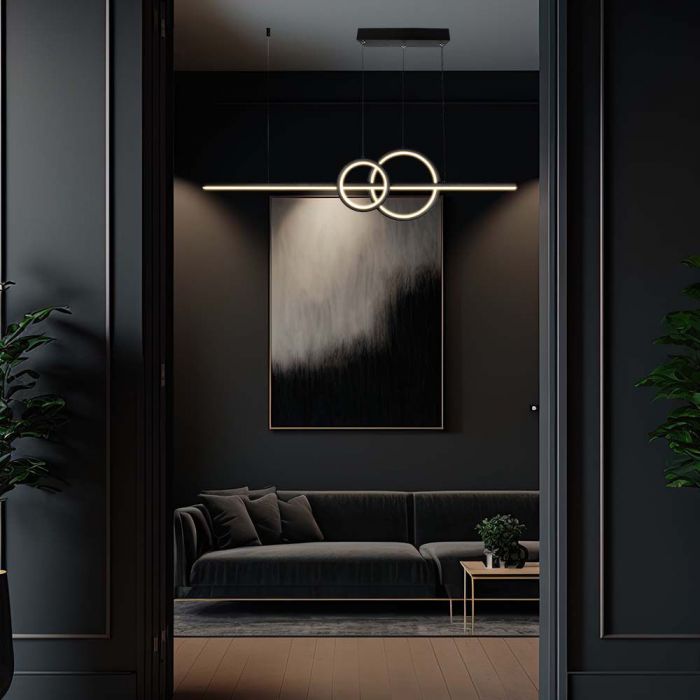 LED DESIGNER HANGING LIGHT 17W 1500 lm DL 915x215mm BLACK