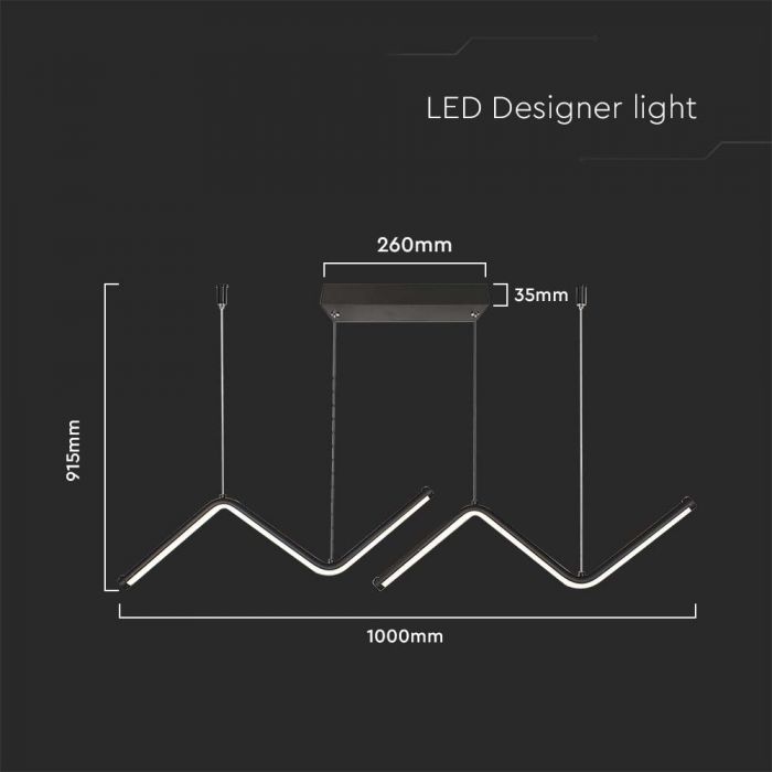 12W LED DESIGNER HANGING LIGHT 4000K BLACK