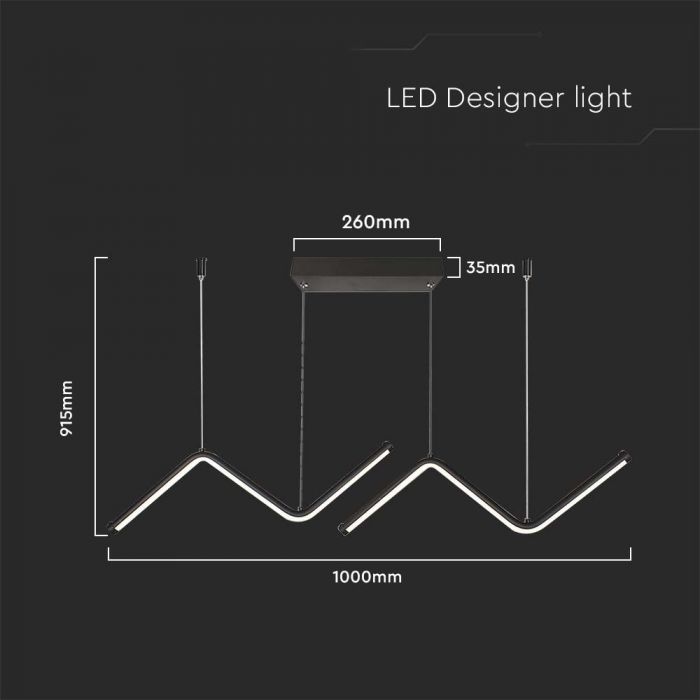 LED DESIGNER  HANGING LIGHT 12W 3IN1 BLACK