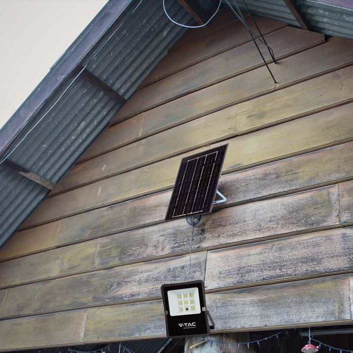 LED SOLAR FLOOD LIGHT 6W CW 400lm 100° 175x210x50 (172x260 PANEL) IP65 BLACK