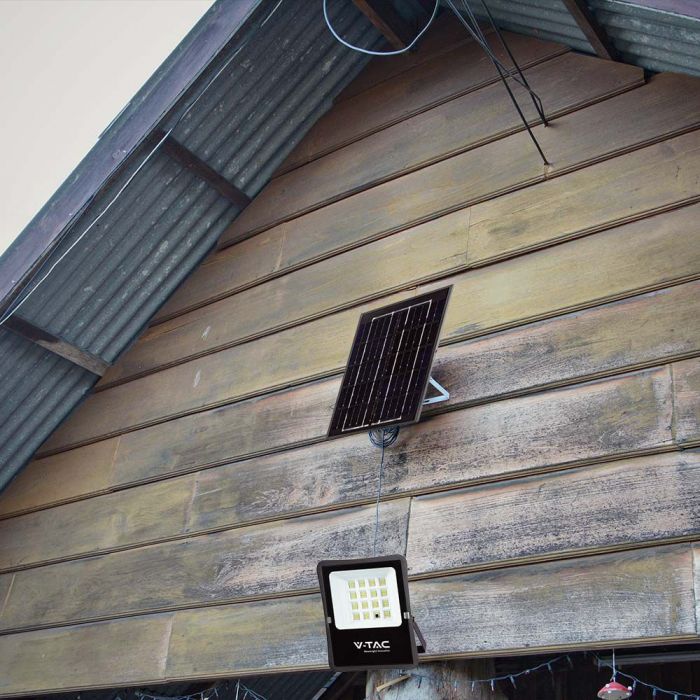 LED SOLAR FLOOD LIGHT 12W CW 1200lm 100° 215x260x50 (290x350 PANEL) IP65 BLACK