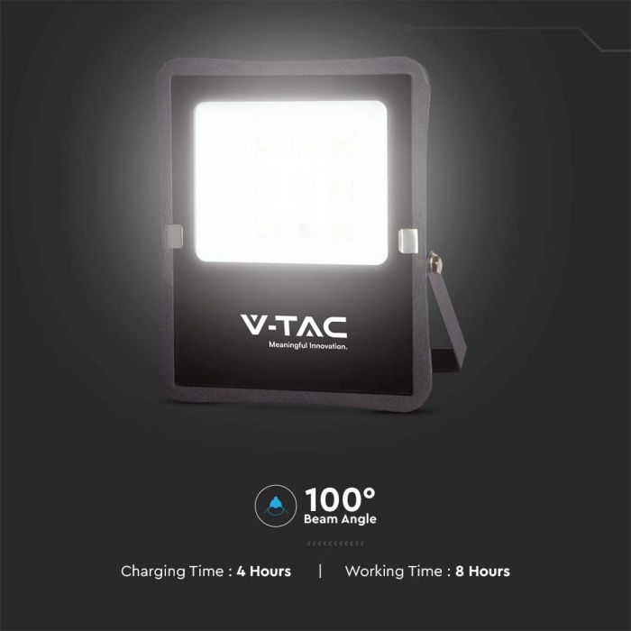 LED SOLAR FLOOD LIGHT 12W CW 1200lm 100° 215x260x50 (290x350 PANEL) IP65 BLACK