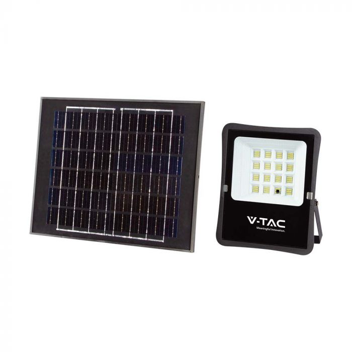 LED SOLAR FLOOD LIGHT 16W CW 1600lm 100° 255x310x50 (450x350 PANEL) IP65 BLACK